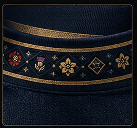 Collar detail with geometric trim