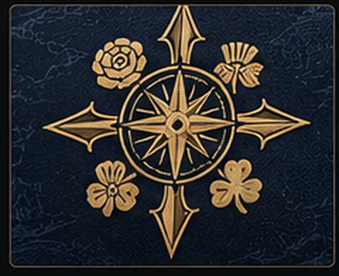 Four Nations compass emblem detail